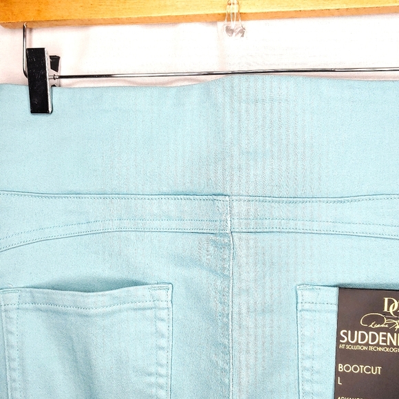 Diane Gilman DG2 suddenly slim jeans. Aqua blue, bootcut, Size Large. - Picture 7 of 13